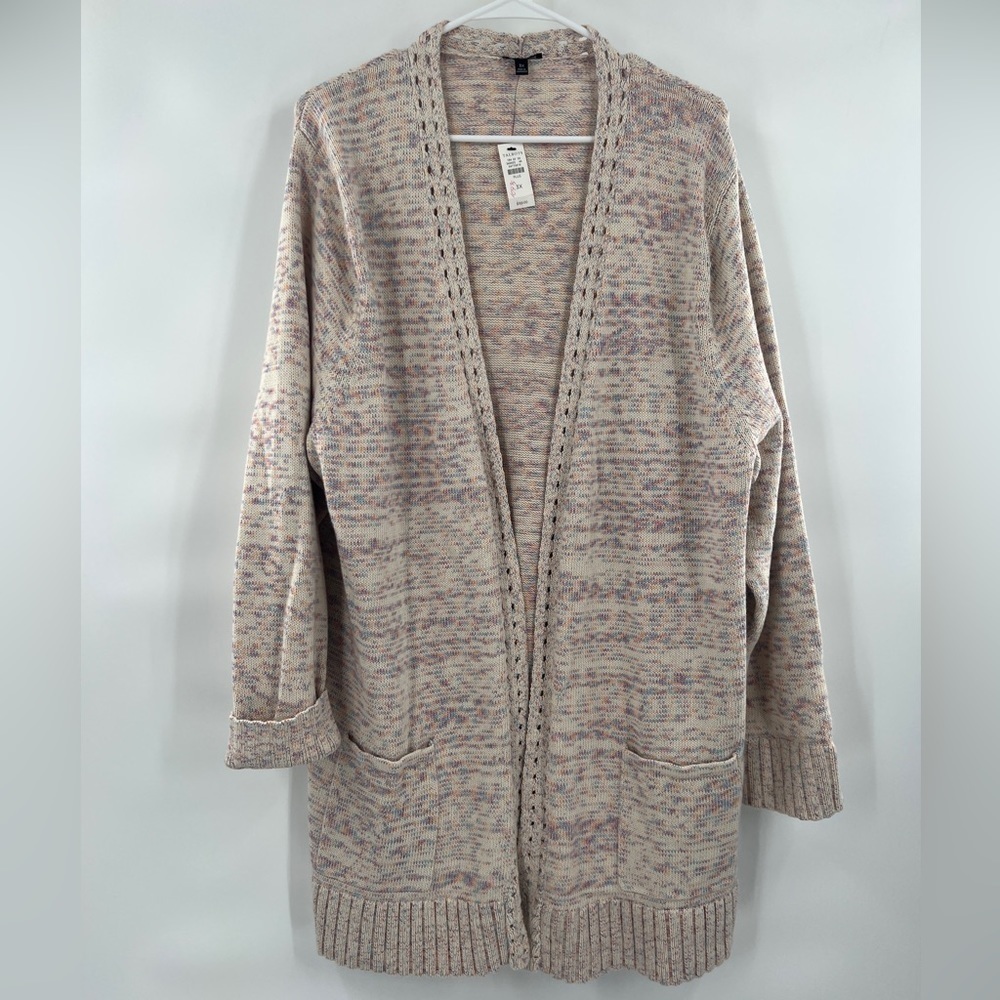 Talbots beige long duster cardigan sweater size XLP